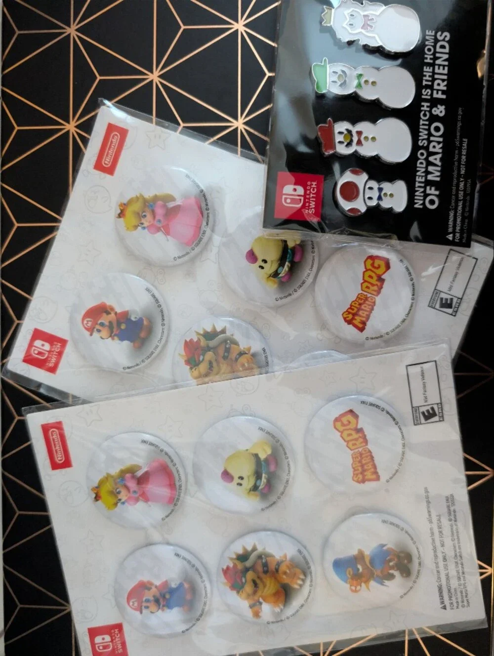 Nintendo Switch Promo Collectible Pin Lot (3 Sets Total) - Brand New & Factory S